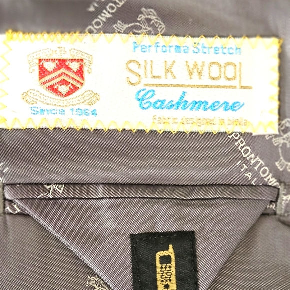 Pronto Moda Mens 52R Sport Coat/Blazer Black/White Plaid Silk/Wool/Cashm… - Picture 5 of 16